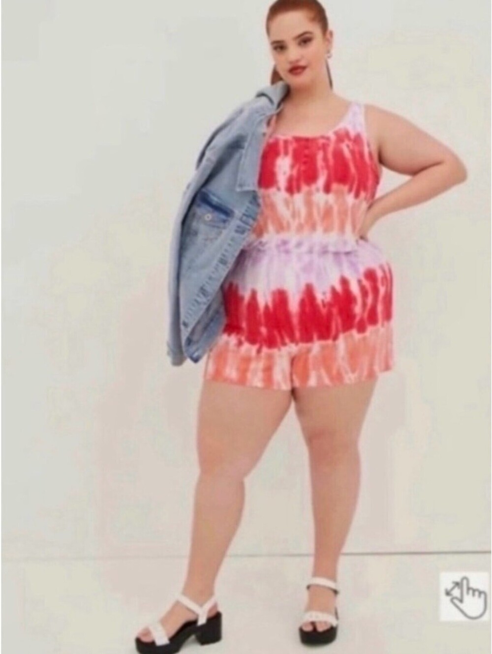 Torrid Lovesick Tie Dye Super Soft Henley Romper 3X NWT